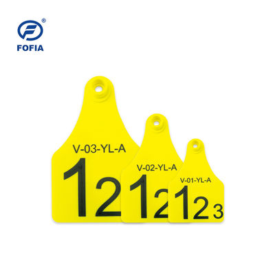 RFID визуальный тег мини / средний / большой размер Лучший выбор для управления животными Поддержка лазерной печати 134.2 кГц Желтый