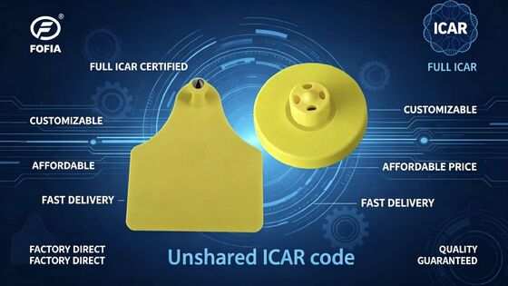 Фулл ICAR сертифицированные долговечные электронные ушные теги для отслеживания и идентификации скота, поддерживающие мониторинг скота и отслеживание фермы