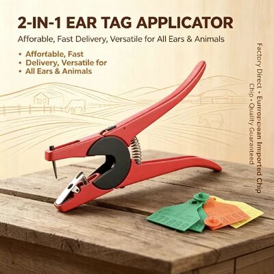 New FOFIA Aluminum Alloy Farm Animal Ear Tag Applicator with Laser Coding for Cattle Pig Sheep & Horse Ear Tags 3-Month Warranty