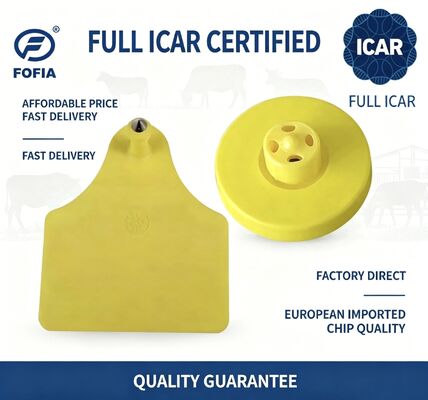 Полный ICAR ET908+T905 водонепроницаемый RFID TPU Желтые ушные метки животных FDX-B 134.2Khz EM4305 Чипы КРС