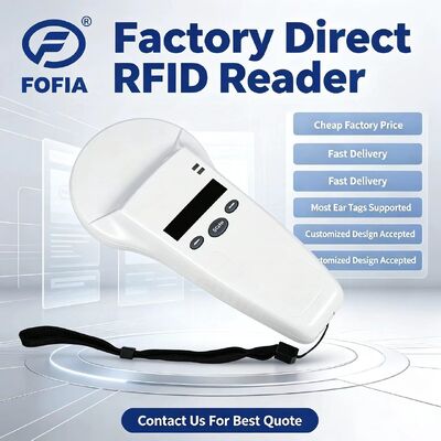 Водонепроницаемый портативный RFID-считыватель с OLED-экраном 128x32 USB для пластикового решения дальнего действия для домашних животных, ферм и ранчо, 125 кГц