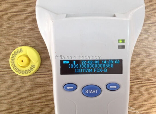 Прочный пластиковый портативный RFID-считыватель FOFIA с OLED-экраном 128x32 / USB для использования на больших расстояниях для домашних животных и ферм / ранчо