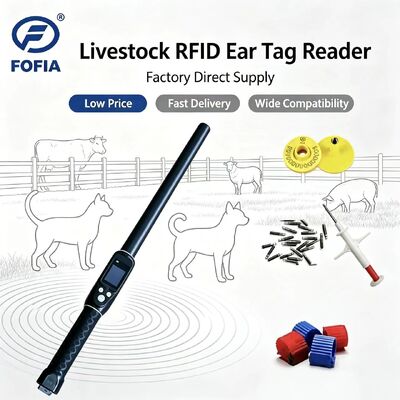 Прочный водонепроницаемый дальность 134,2 кГц RFID Ear Tag Reader ISO11784/5 Протокол 30-100 см Дистанция чтения PVC