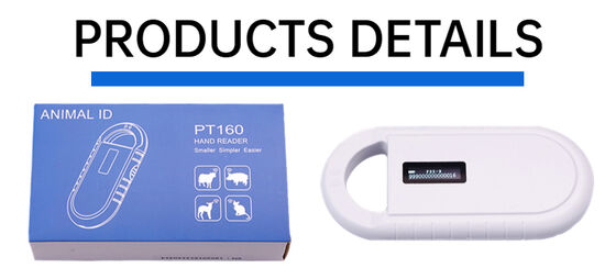 Ручной пластиковый RFID-считыватель карт с микрочипами животных PT160, OLED-экран, 134,2 кГц, USB-литиевая батарея, сертифицированный CE, ISO 11784/11785