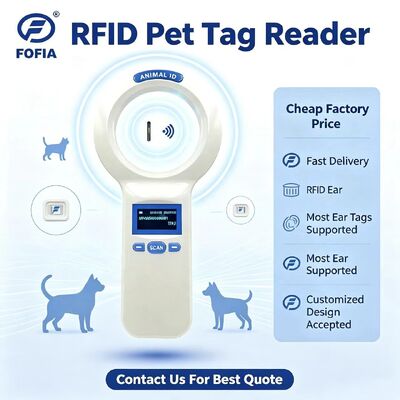 Прочный пластиковый PT200 RFID ручной считыватель с 128x64 OLED экраном ISO11784/5 Протокол чтения на большие расстояния для домашних животных и сельскохозяйственного использования