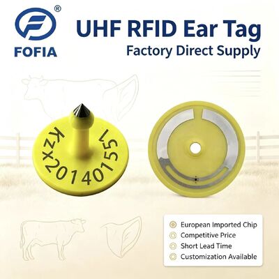 Fofia ICAR ET926 Водонепроницаемые RFID-бирки для ушей из ТПУ для животных FDX-B 134,2 кГц EM4305 Чипы для домашнего скота, крупного рогатого скота, свиней, овец