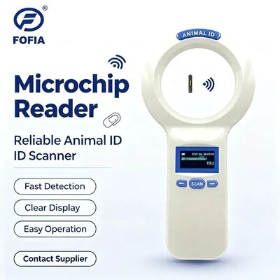 Водонепроницаемый белый FOFIA PT200 RFID ручной считыватель 128x64 OLED экран 134,2 кГц частота чтения на большие расстояния