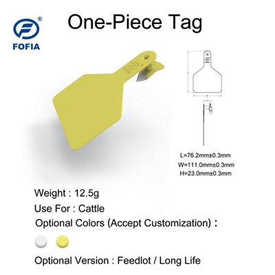 Custom New TPU Plastic Yellow Cattle Ear Tags Laser Coding | Fofia T914 Model for Livestock Management Farm Feedlot Cow ID