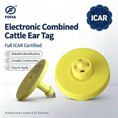 Новый водонепроницаемый Fofia Full ICAR Certified ET908 Yellow RFID TPU Cow Ear Tag 1,5 года гарантия отслеживание животных для свиней и овец