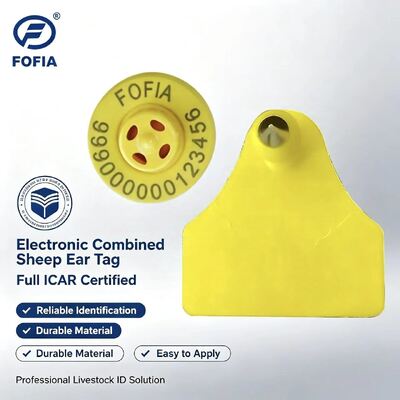 Fofia Full ICAR Комбинация Овца Коза Электронный отслеживающий ушной метчик Новый высококачественный RFID TPU Пластиковый лазерный кодирование 3-летний