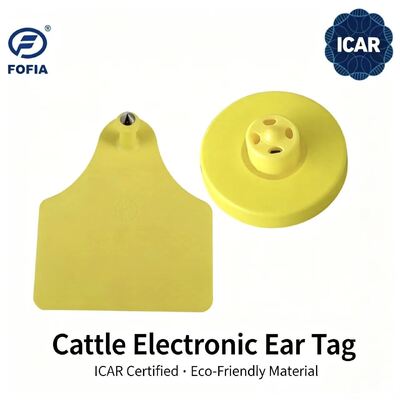 Новый FOFIA Full ICAR LF Прочный водонепроницаемый RFID TPU Желтые ушные метки ET908+T905 EM4305 Чипы 5 лет Гарантия 14,5 мм