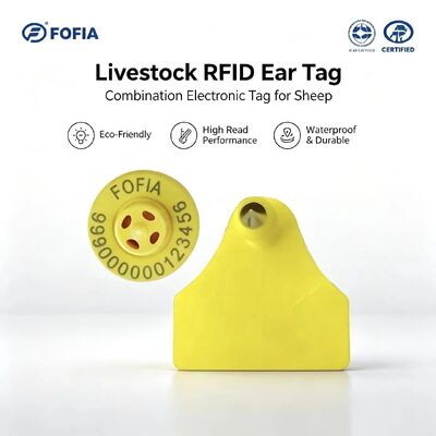 Водонепроницаемая прочная электронная ушная бирка для овец и коз Fofia RFID TPU с лазерной маркировкой, фермерская, срок службы 3 года