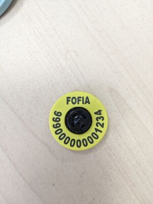 New Waterproof Fofia Full ICAR Certified ET908 Yellow RFID TPU Cow Ear Tag 1.5 Year Warranty Laser Coding Animal Pig Sheep