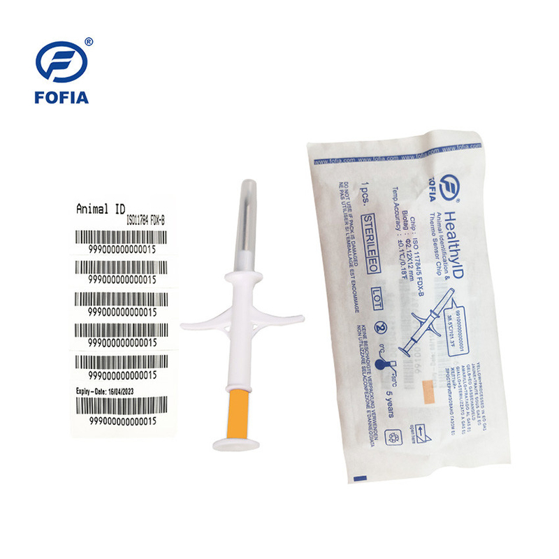Чип для измерения температуры тела животного ISO11784/85 с шприцем – Fofia HT003 Smart Health Tag