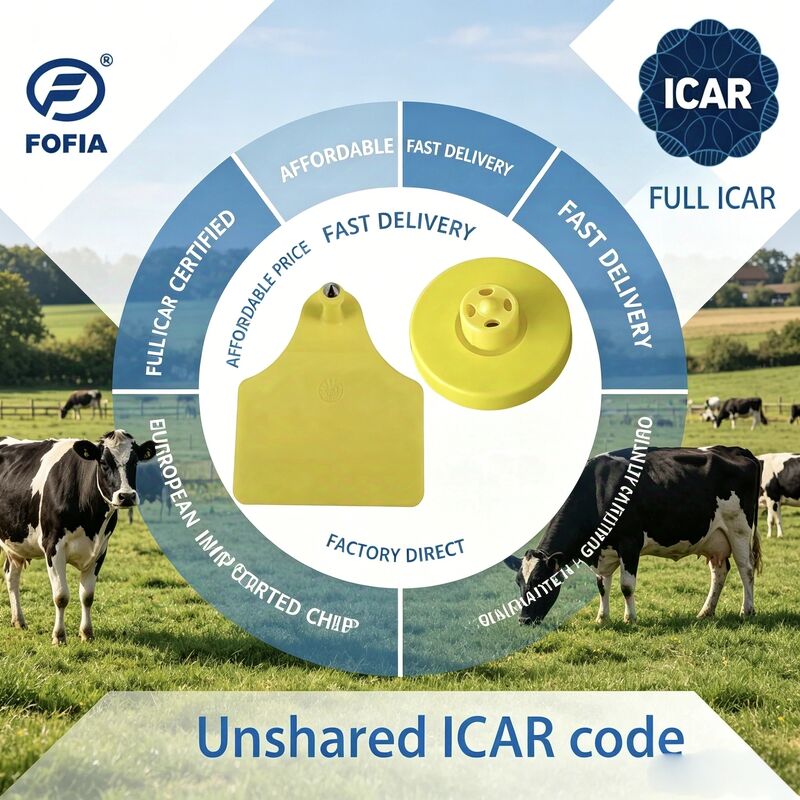 Полный ICAR ET908+T901/T905 водонепроницаемый RFID TPU Желтые ушные метки скота FDX-B 134.2Khz EM4305 Чипы Животноводство