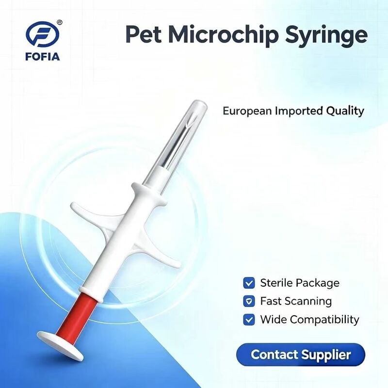 Новый FOFIA RFID ICAR сертифицированный 134.2kHz Animal Microchip FDX/EM4305 Chip IP67 водонепроницаемый пластик для инъекций домашних животных