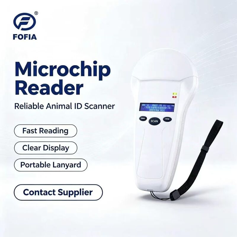 Прочный ручной RFID-считыватель FOFIA PT580 125кГц/134.2кГц ISO11784/5 OLED-экран 128x32 Дальность считывания 10-20м USB/для животных