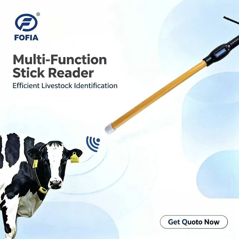 Новый водонепроницаемый RFID-считыватель FOFIA 134,2 кГц для идентификации крупного рогатого скота, USB RS232, хранение 7000 записей, ISO11784/5, большое расстояние считывания