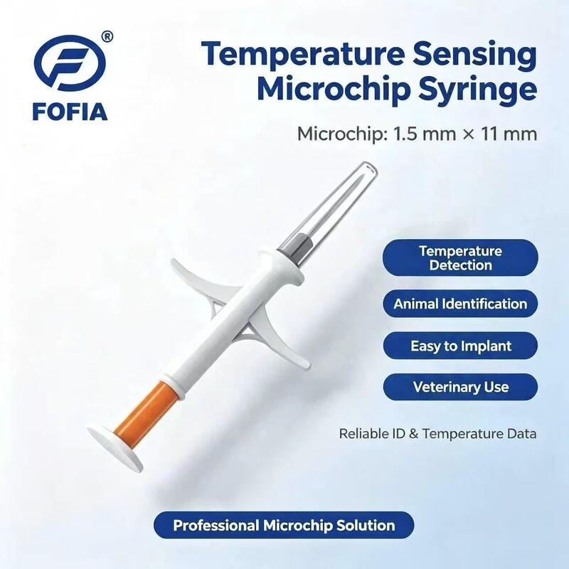 ICAR сертифицированный Fofia Новый чувствительный к температуре горячий микрочип RFID PP Animal ID водонепроницаемый для домашних животных собак и кошек 1,5 года гарантия