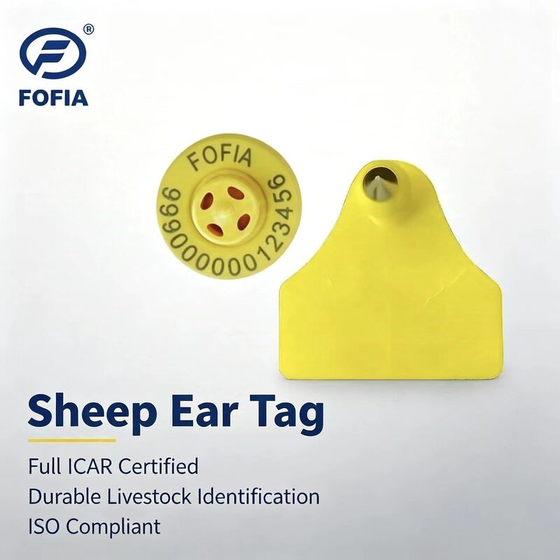 Fofia ET957+T967 Сочетание овец и коз Электронное использование фермы отслеживание ушного тега Новое высококачественное RFID TPU лазерное кодирование 3 года