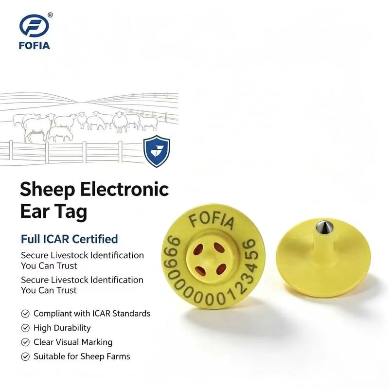 Высококачественный новый OEM ET957 134.2kHz TPU Chip Animal Ear Tags для свиней Овцы Корова-10 см Читательный диапазон -20 ~ 80C ICar
