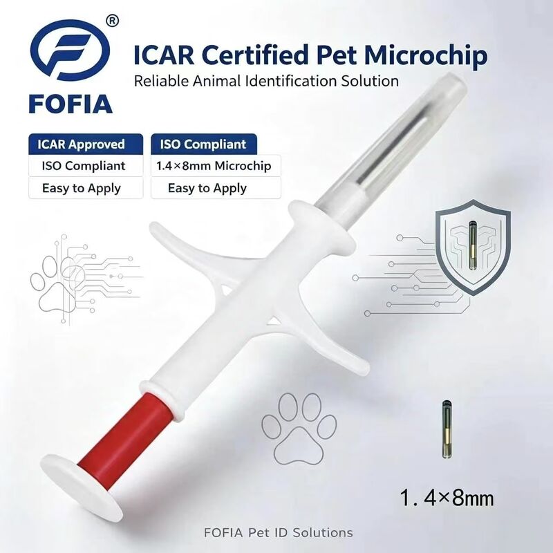 FOFIA Новый микрочип RFID 134,2 кГц для животных FDX/EM4305 IP67 водонепроницаемый для крупного рогатого скота / свиней / овец