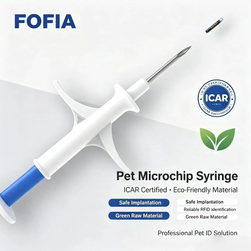 FOFIA ZS007 RFID 134,2 кГц Животный микрочип FDX/EM4305 Чип IP67 водонепроницаемая животноводство домашние животные Инъекционная пластиковая упаковка Новая 1.5