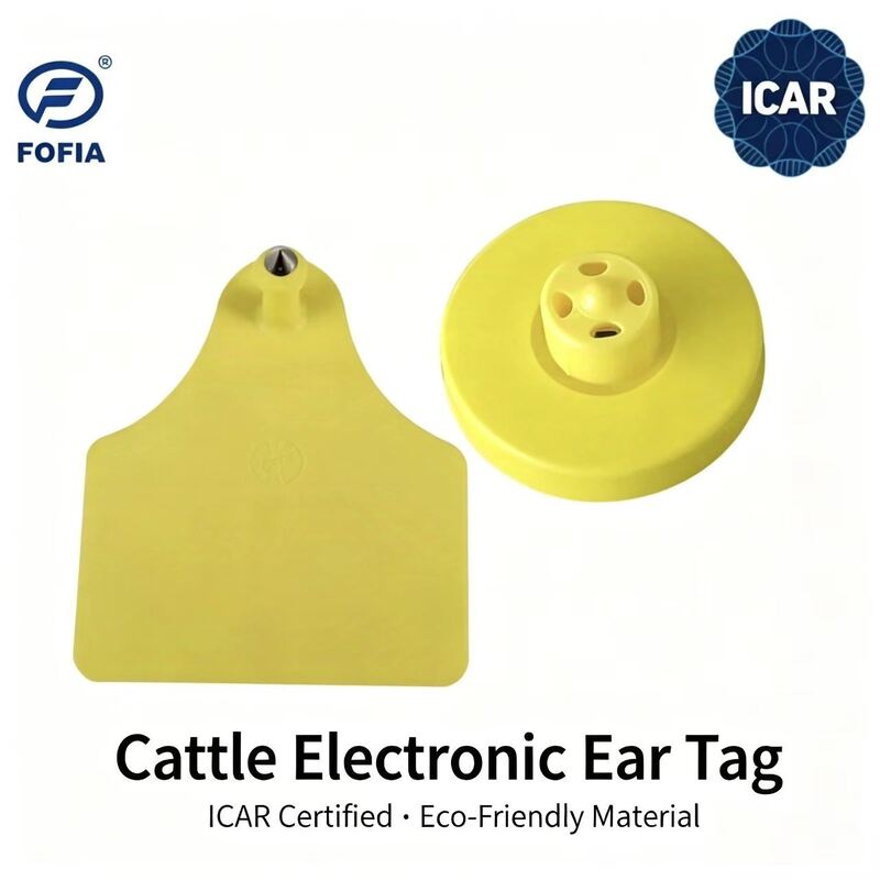 Новый FOFIA Full ICAR LF Прочный водонепроницаемый RFID TPU Желтые ушные метки ET908+T905 EM4305 Чипы 5 лет Гарантия 14,5 мм