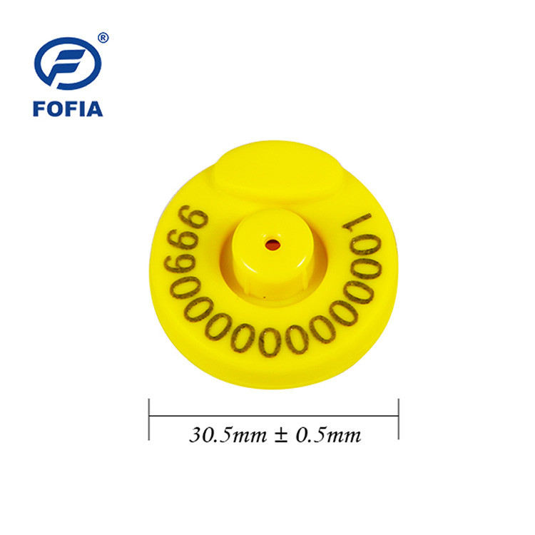 скотины 134.2khz FDX-B маркируют с биркой уха обломока TPU RFID с номером печатания лазера