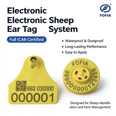 FULL ICAR Certified 134.2KHz FDX-B RFID TPU Material Yellow Sheep Cattle Ear Tag New Livestock Tracking ET957+T967 Fofia 5 лет